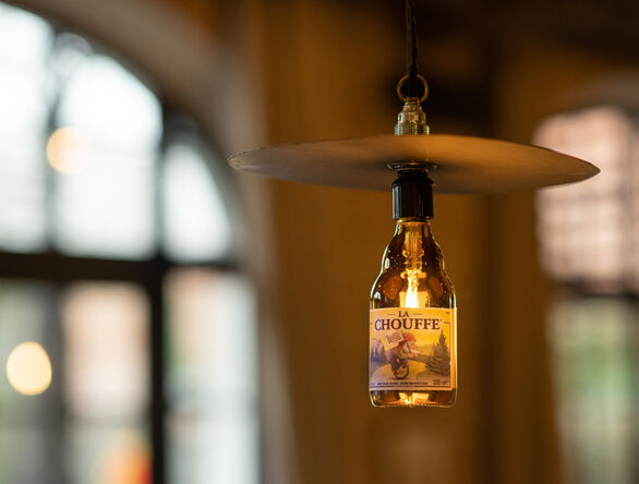 Chouffe bottle lamp